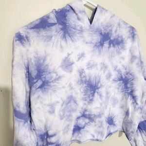 Caution to the Wind Crop Sweater Size Small Tie Dye Purple Color.  NEW